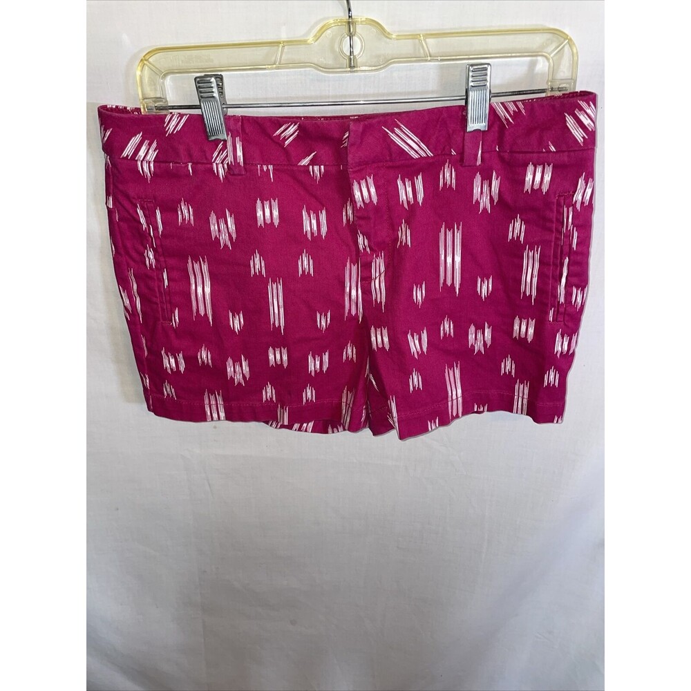 JCP Sport Shorts Women's Size 6 Pink Geometric Zip Fly Faux Pockets Belt Loops